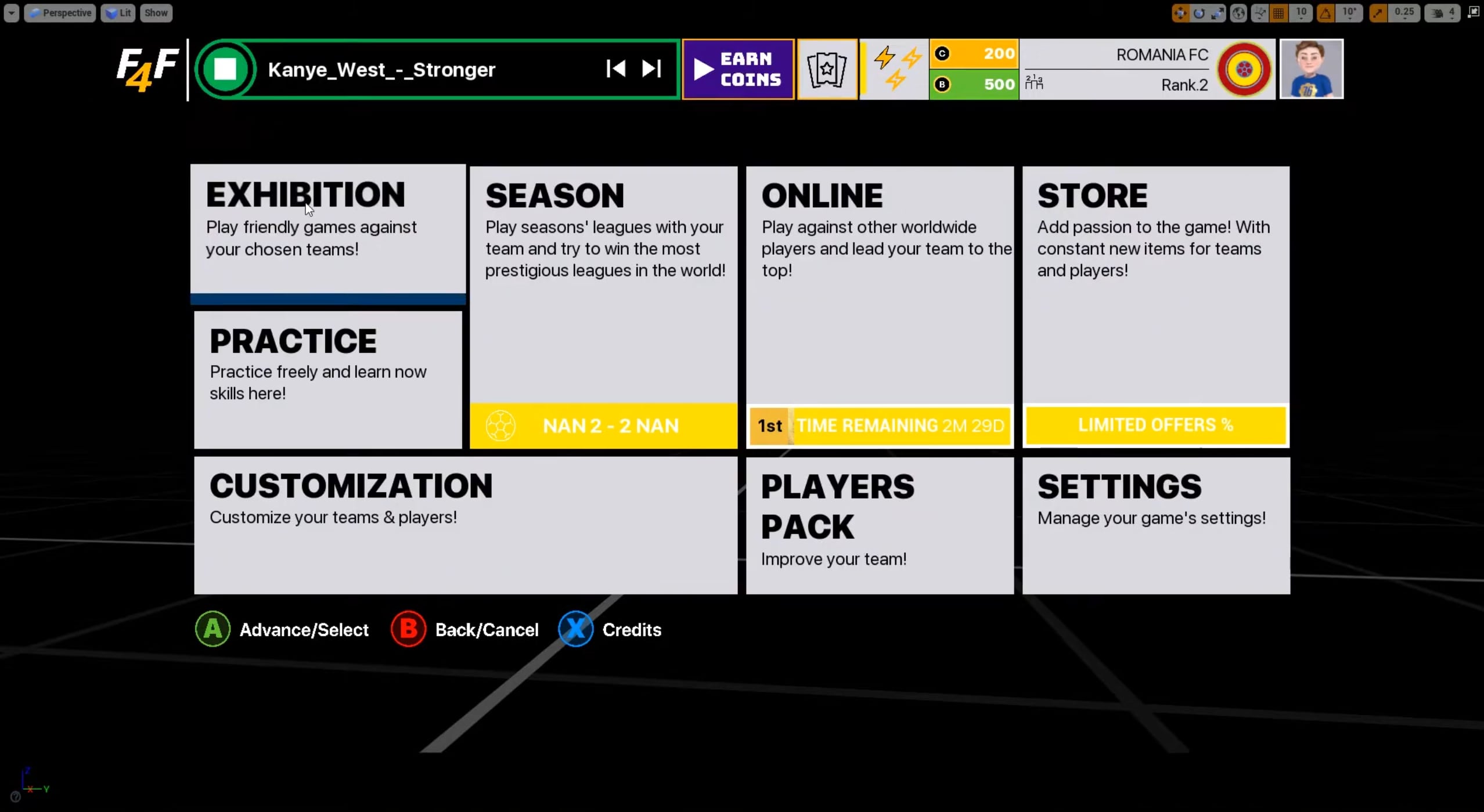 Fifa Style Main Menu screenshot 1